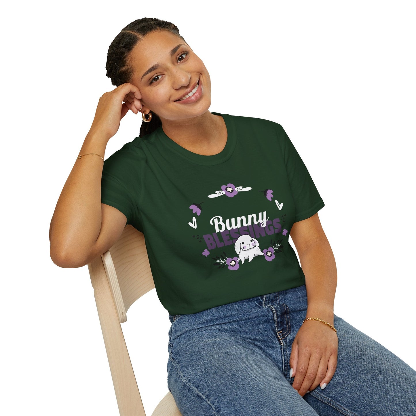 Easter Bunny T Shirt Unisex Gildan Softstyle 64000 Tee With Easter Signature Design