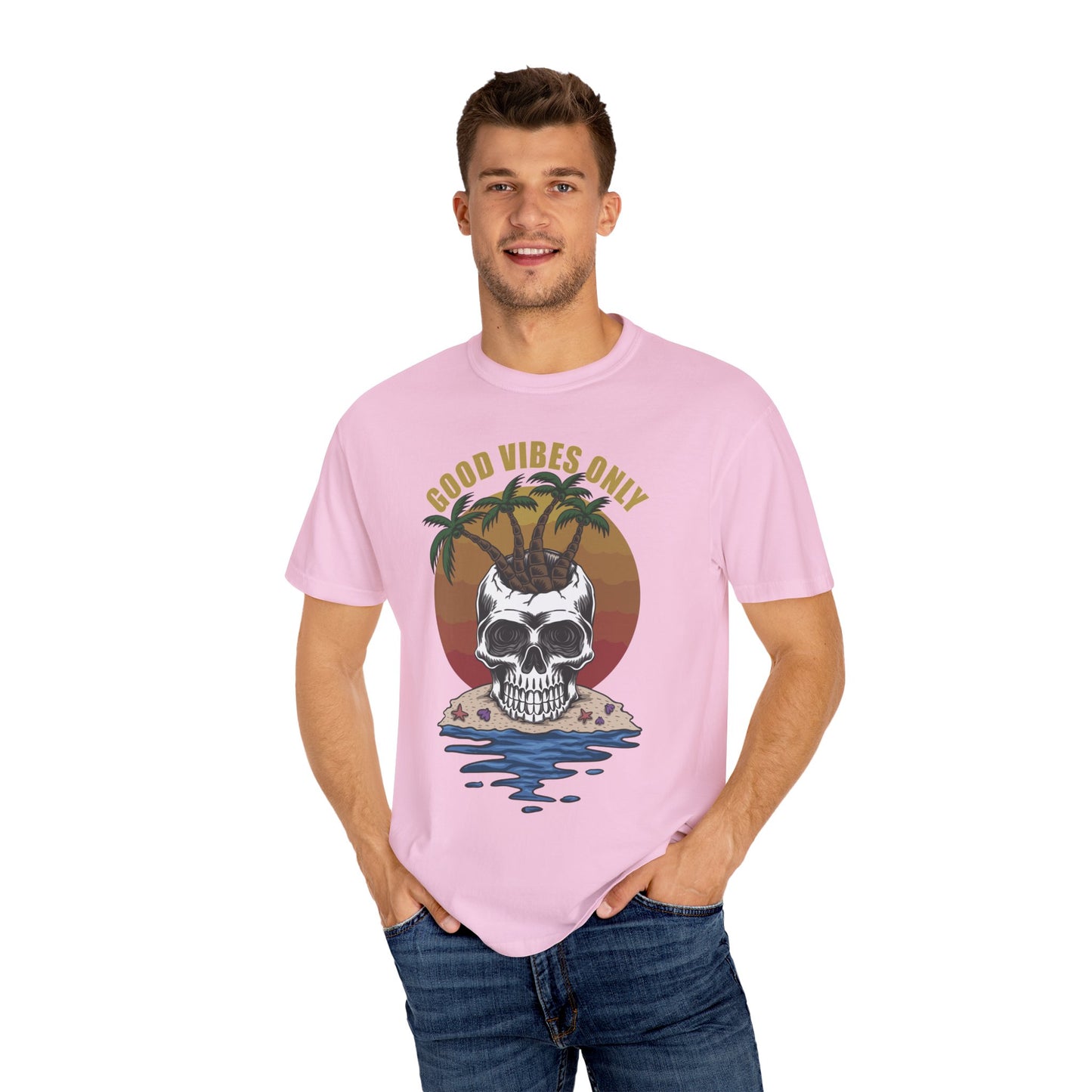 Unisex Cotton Tee Shirt with Skull