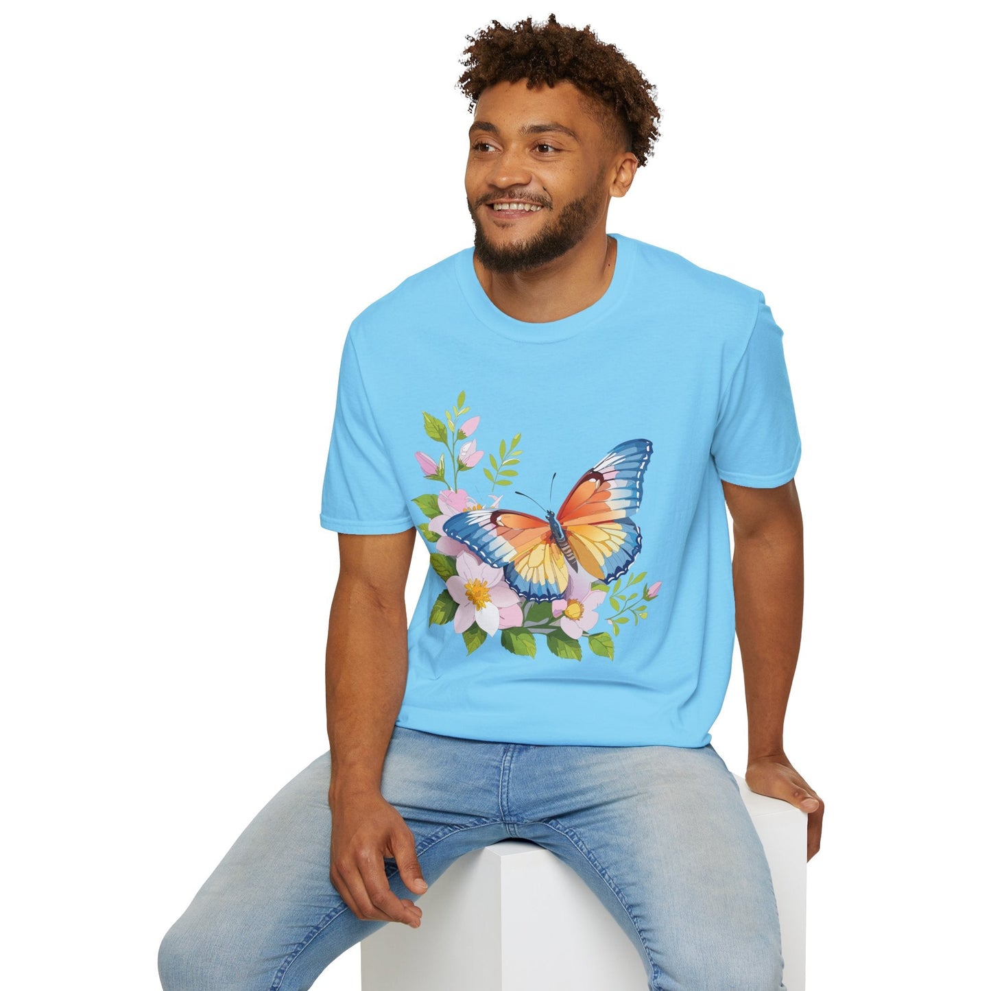 Butterfly T Shirt Unisex Monarch Design Gildan Softstyle 64000 Ring Spun Cotton Tee