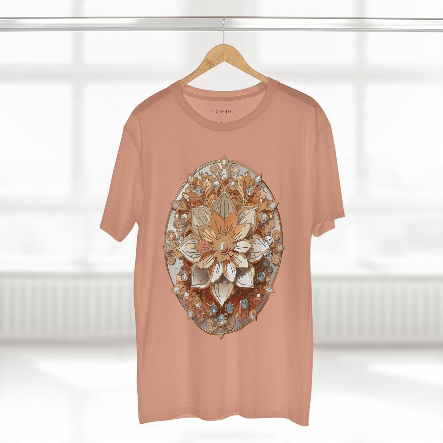 Floral Graphic T-Shirt Unisex 100 Cotton Art Design with Antique Flowers Tee 13