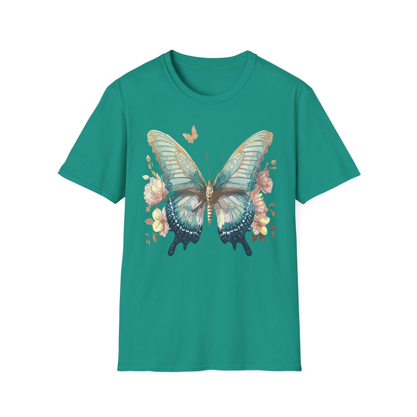 Butterfly Print Unisex T Shirt Monarch Design Softstyle 64000 Gildan Cotton Tee Quality