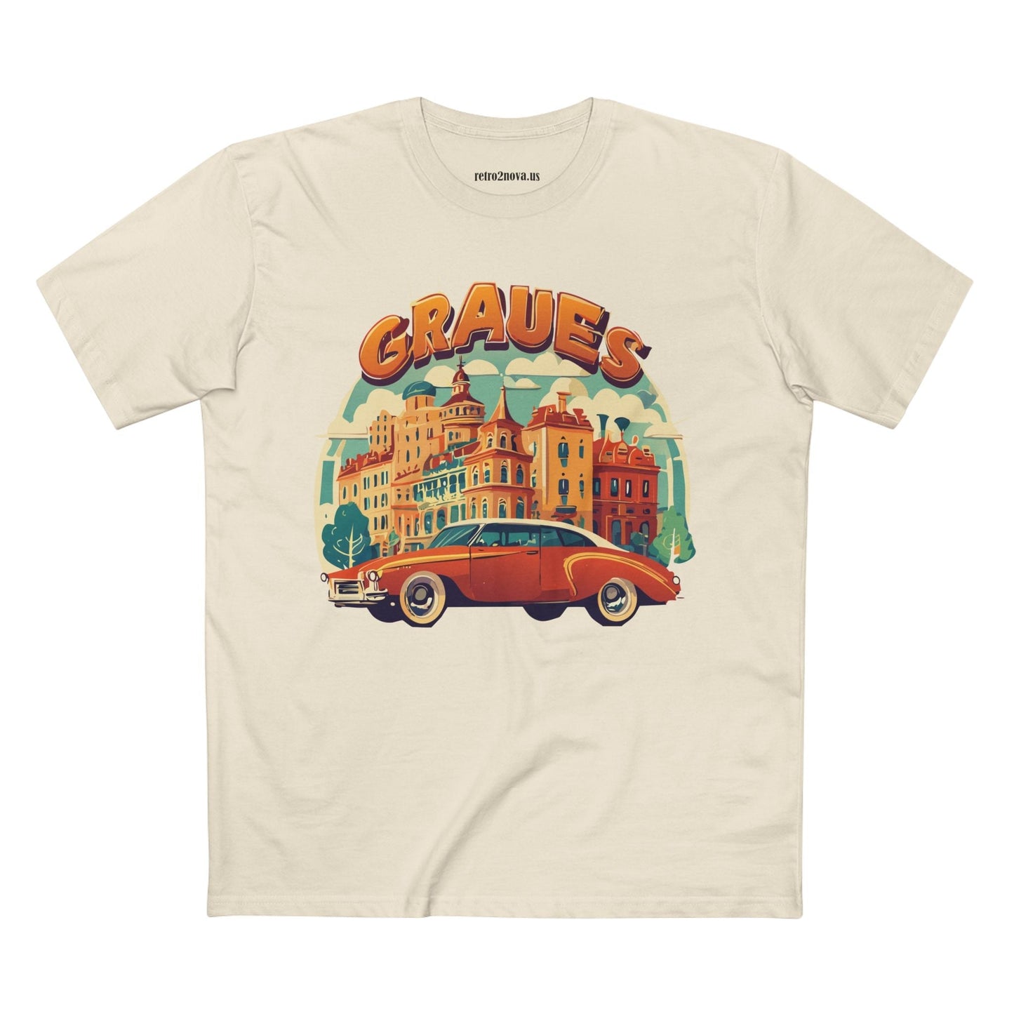 Retro Car Shirts Unisex Premium Cotton Art Tee By Retro2Nova Original Art Design Collection