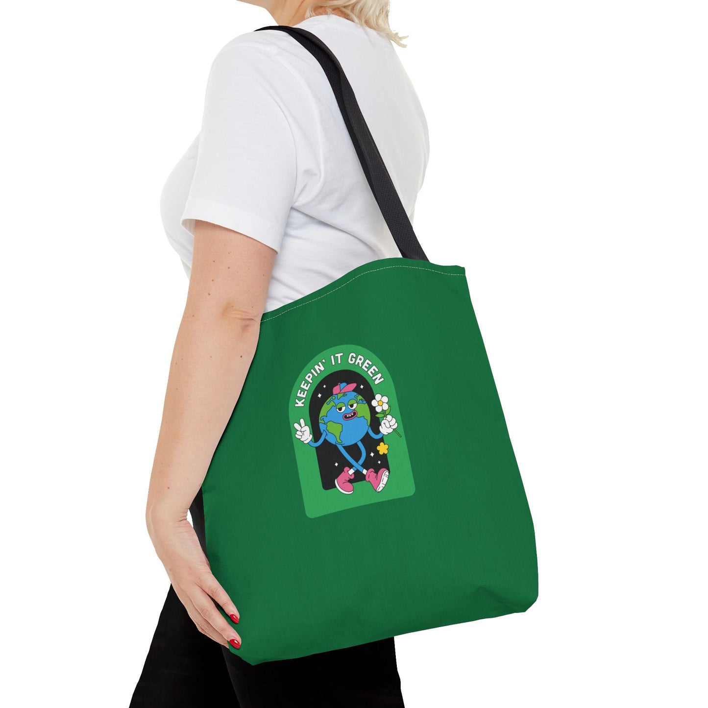 ECO GREEN COLOR CANVAS BAG HIGH-QUALITY 100% SPUN POLYESTER 3 SIZES BAG-E6