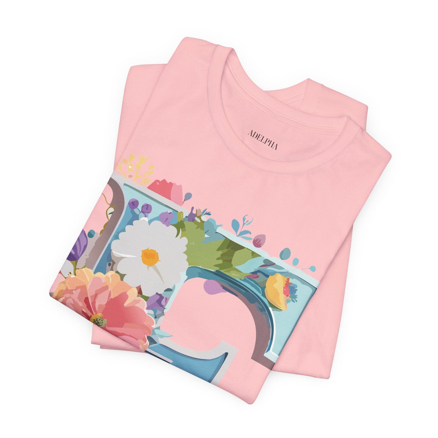 Letter F Shirt Unisex Graphic Tee Vintage Inspired Artwork By Adelpha Short Sleeve
