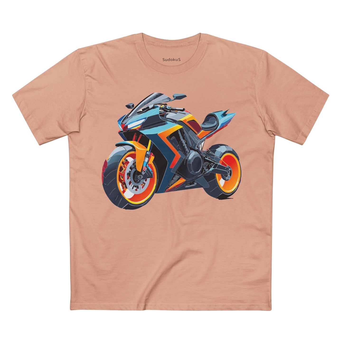 Moto Bike Graphic Unisex 100 Cotton Staple Tee 26