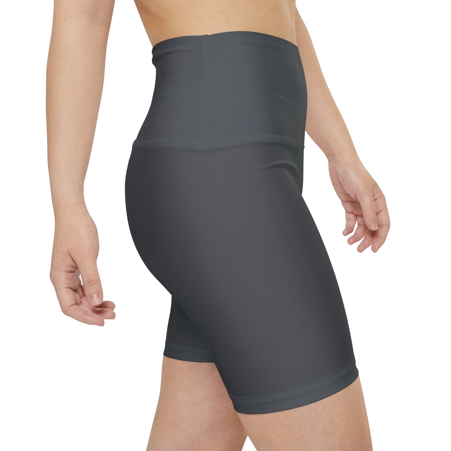 Charcoal Women's Workout Shorts — High-Waist Athletic Biker Shorts