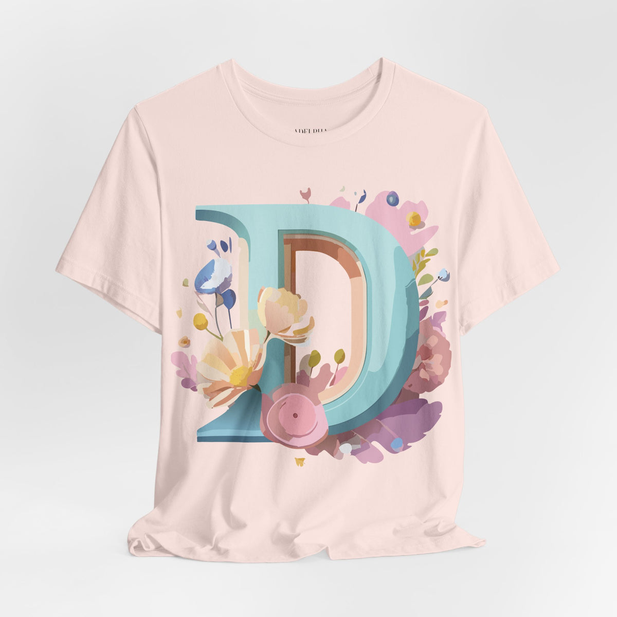 Letter D Graphic Unisex Cotton Bella+Canvas Tee with Art Letter Design