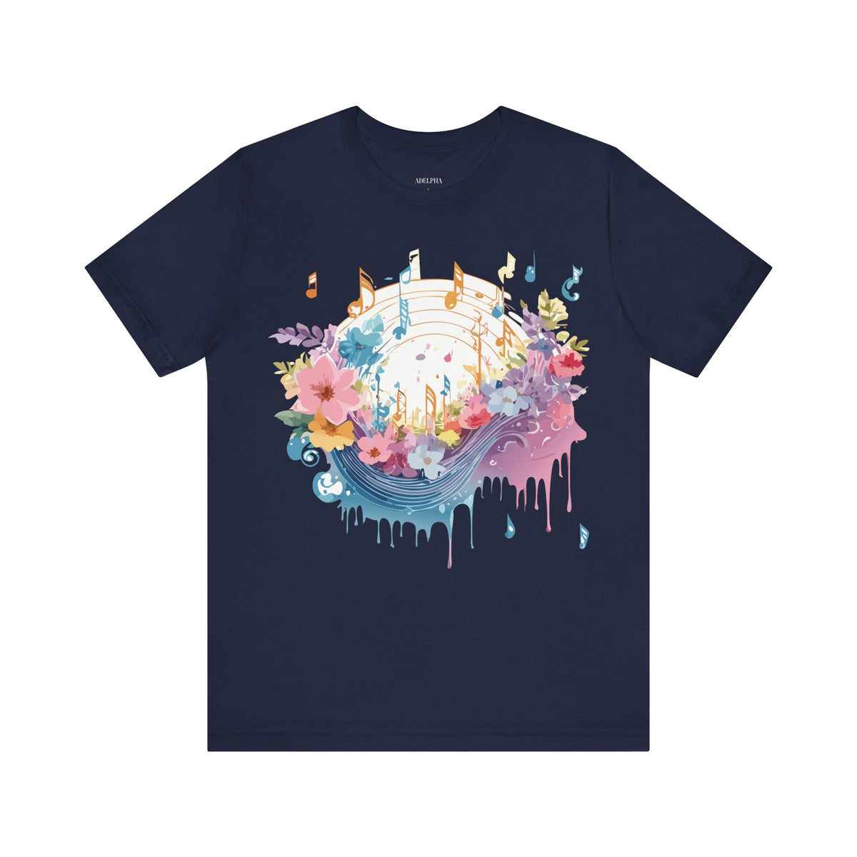 Music Graphic Unisex Cotton Bella+Canvas Tee with Art Design m85