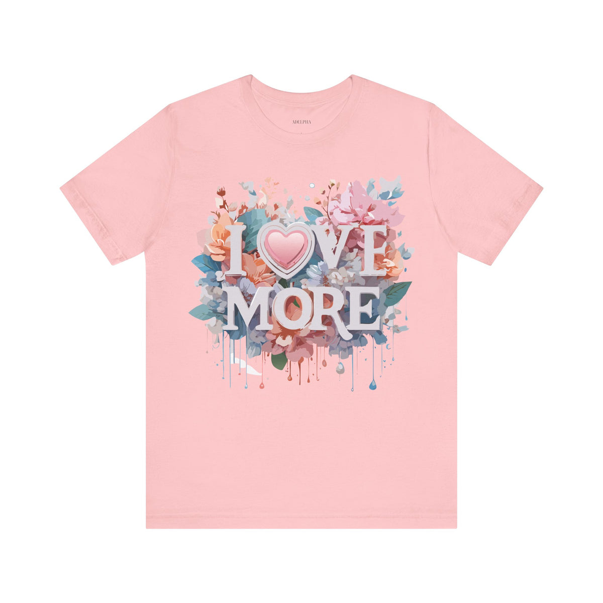 Valentine's Day Graphic Unisex Cotton Bella+Canvas Tee with Floral Art Design d139