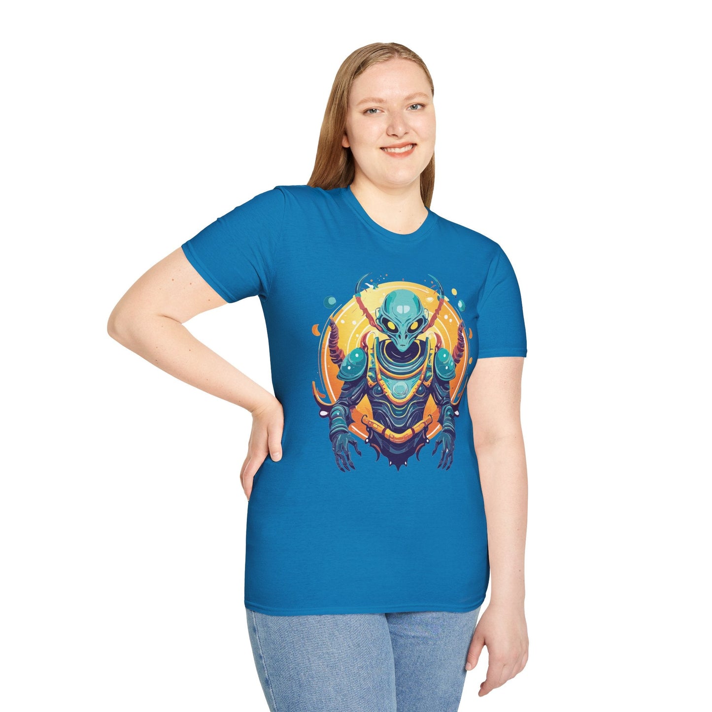 Cosmos Alien T Shirt Unisex Softstyle Short Sleeve Tee With Alien Art Design Artwork