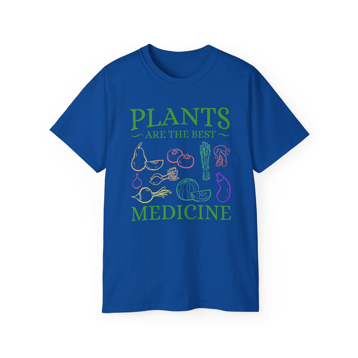 Plants Are the Best Medicine T-Shirt | Vegetable Line Art, Herbal Wellness Tee