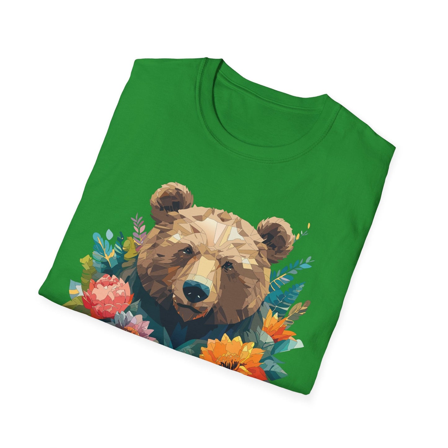Bear T Shirt Unisex Softstyle Tee 100 Percent Ring Spun Cotton Gildan 64000 Comfortable