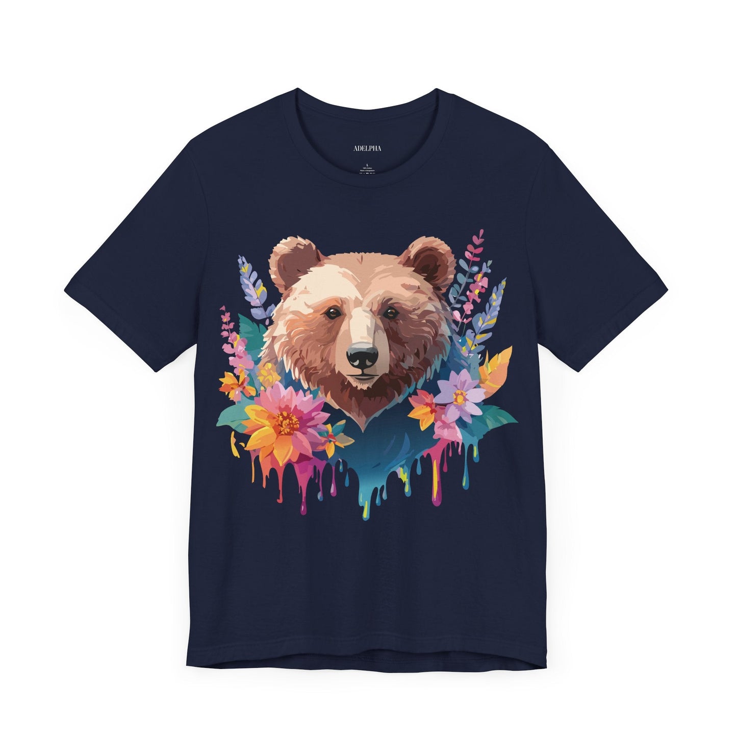 Bear Graphic Unisex 100 Cotton Short Sleeve Art Design Vintage T-Shirt 5