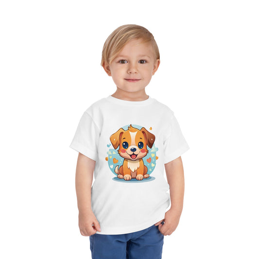 Cute Puppy Toddler Short Sleeve Tee - Adorable Pet Lover Gift (2T-5T)