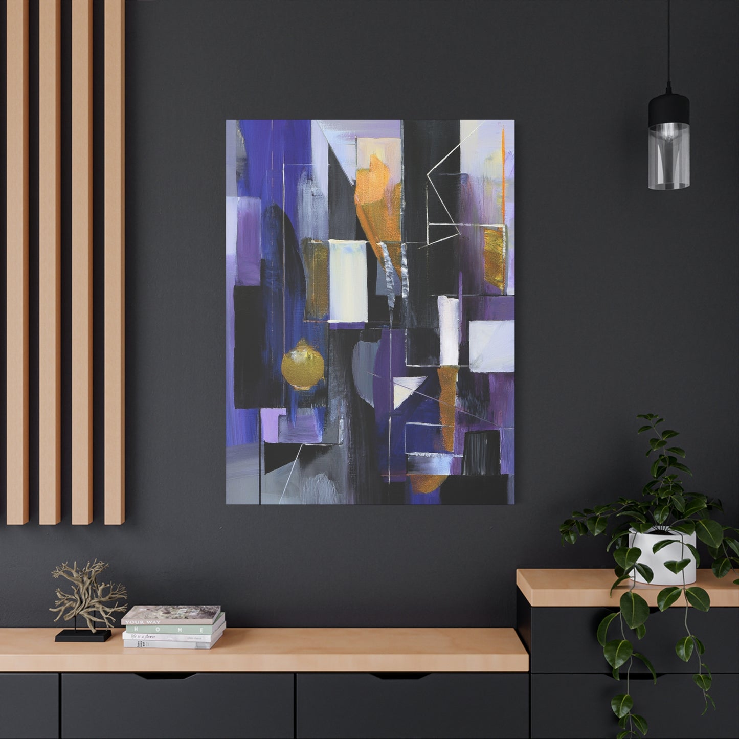 Purple Abstract Painting Print Canvas 20x24,20x30,24x30, 24x32,24x36,30x40, 32x48,36x48,40x60 Pine-Wood Inner Frame ABS-31