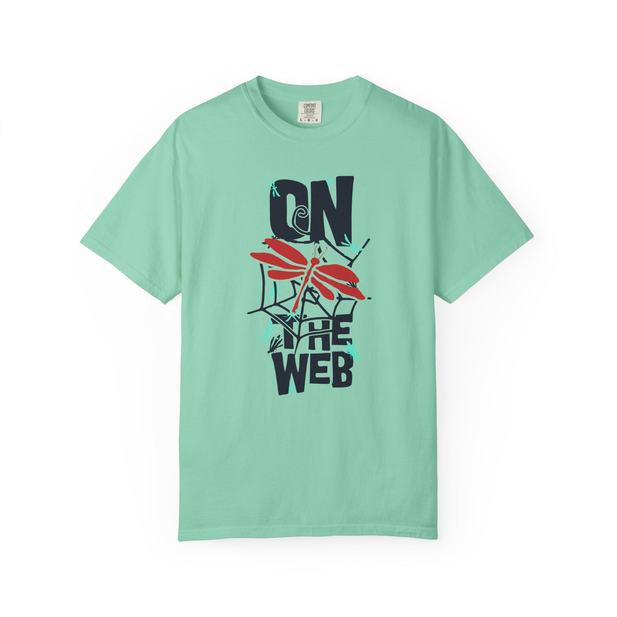On the Web Spider Graphic Unisex Comfort Colors Garment-Dyed Heavyweight 100 Cotton Art Design T-Shirt w4