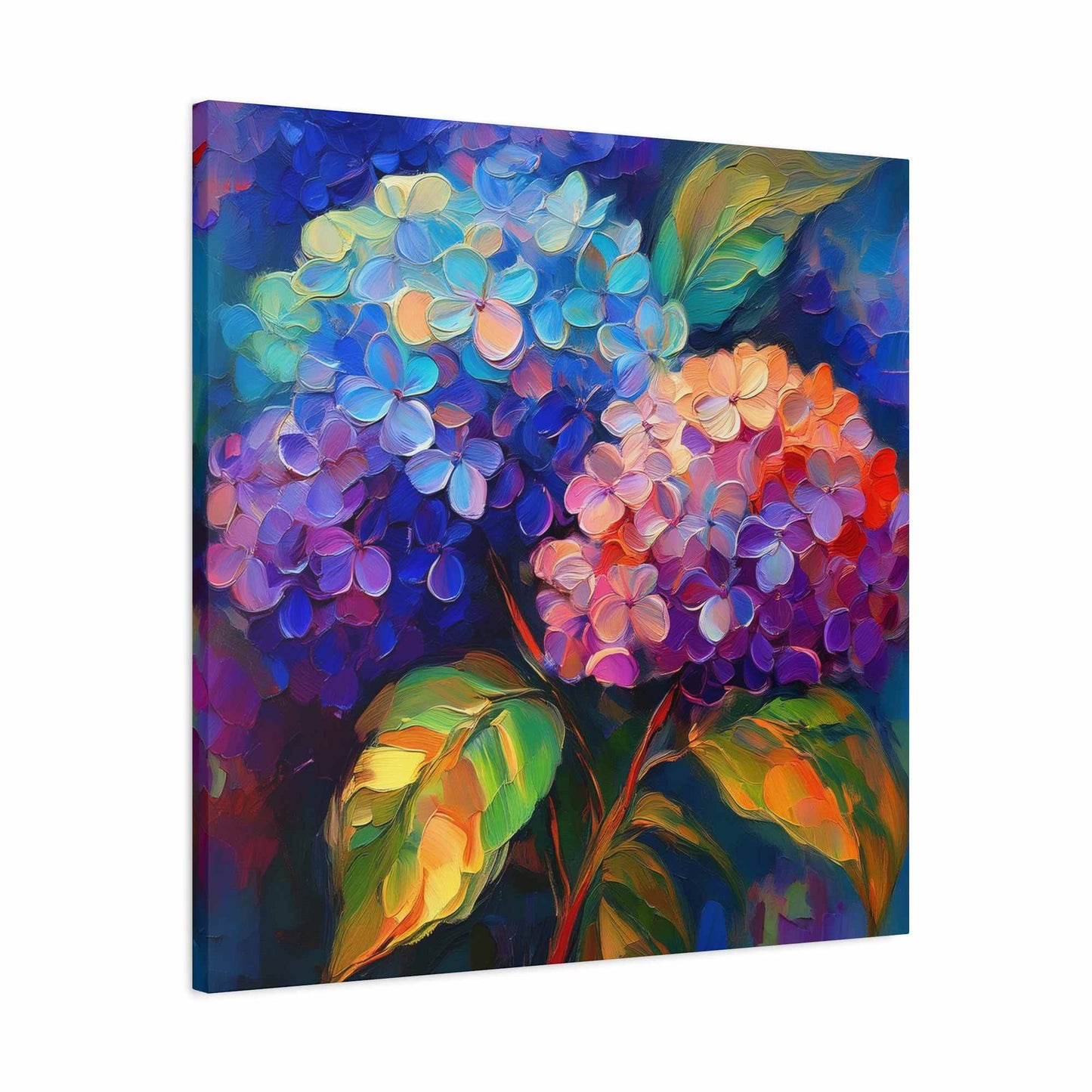 Hydrangeas Print Canvas, Flowers Oil Paint Print 20x20, 24x24, 30x30, 32x32, 36x36, Floral Art Design Print Non-Frame MC-29