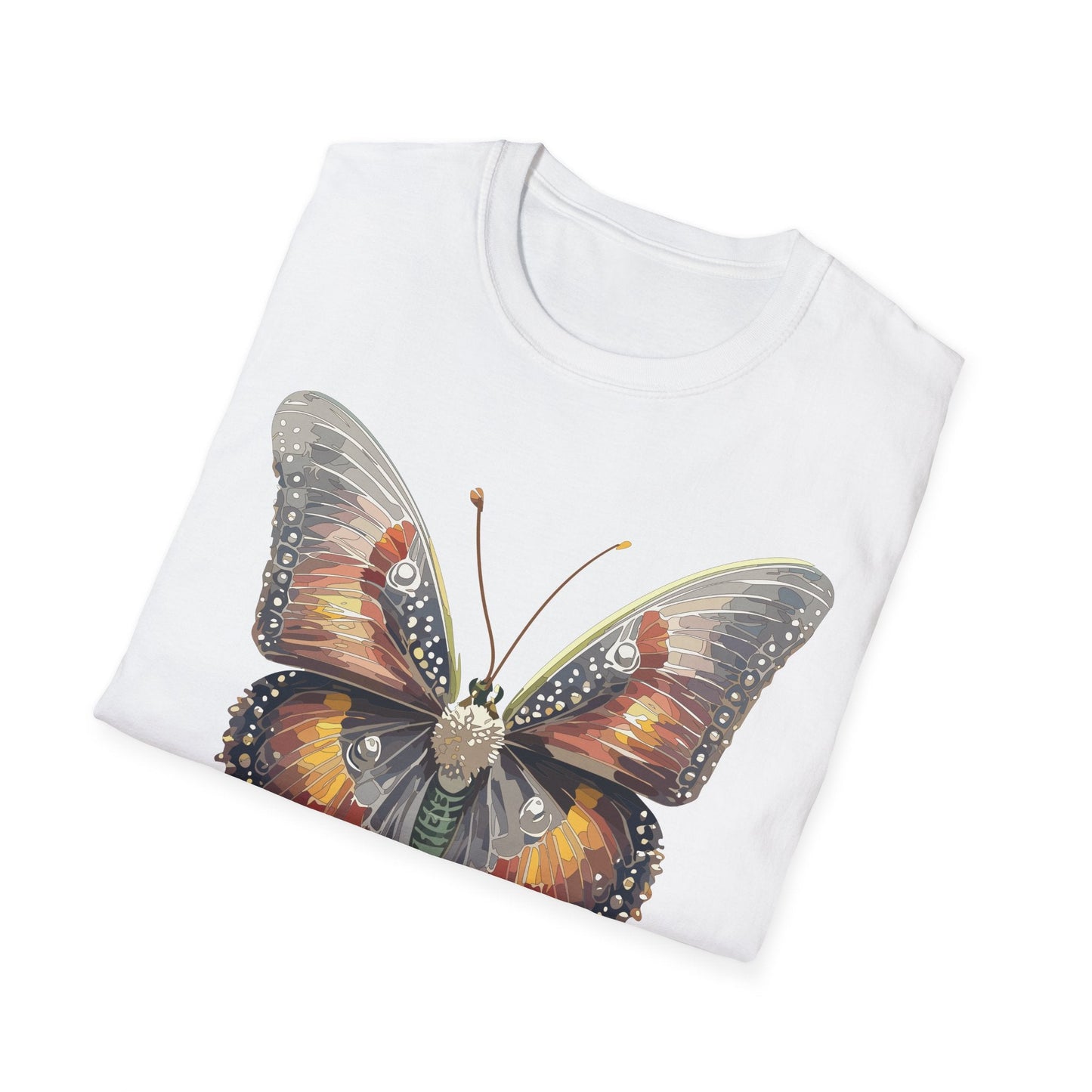 Butterfly Shirt Unisex Lightweight 100 Cotton Gildan Softstyle 64000 Tee Monarch Butterfly Design