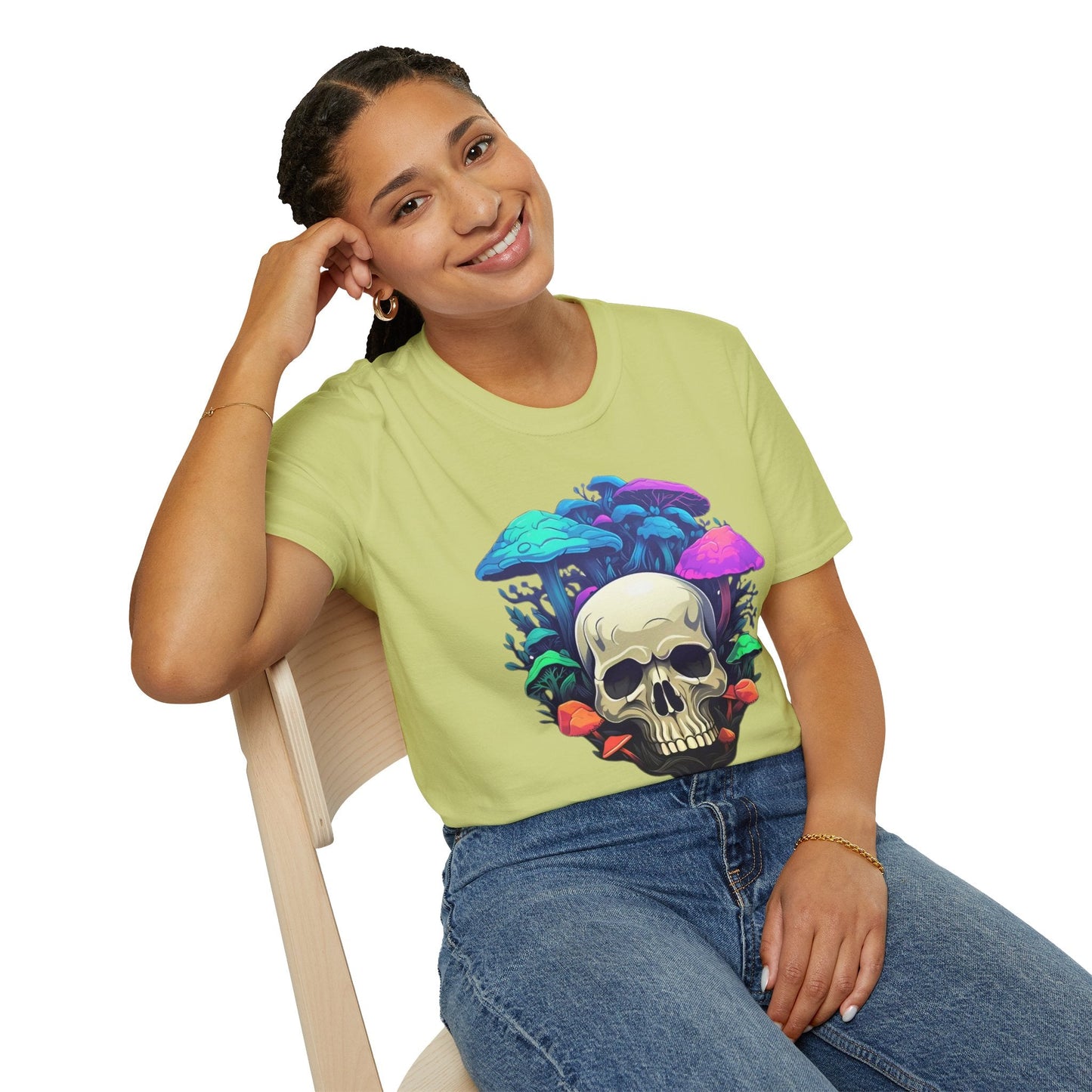 Unisex Skull Tee Shirt Short Sleeve Skeleton Design Gildan Softstyle Cotton Tee Shirt