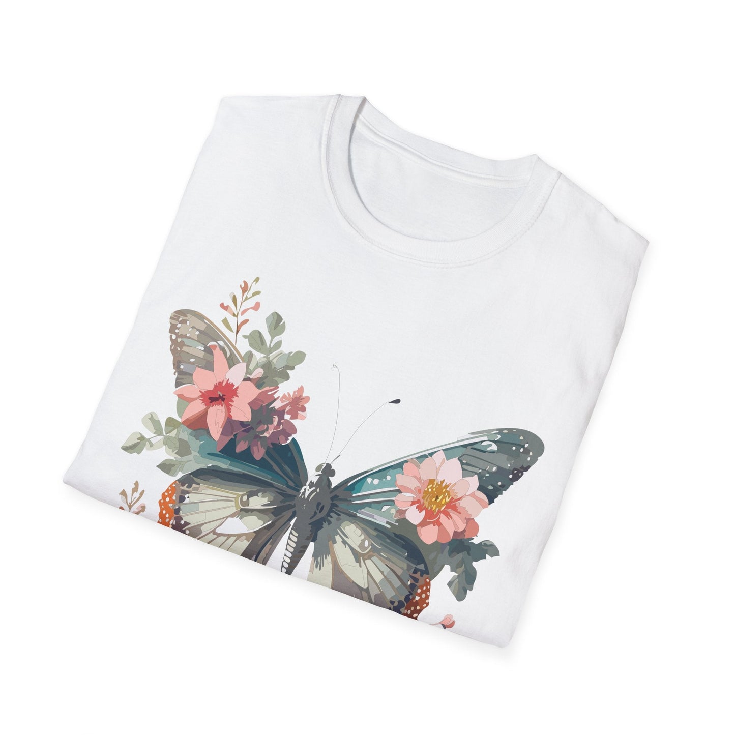 Butterfly Shirt Unisex Softstyle T Shirt Gildan 64000 Lightweight Ring Spun Cotton Monarch Design