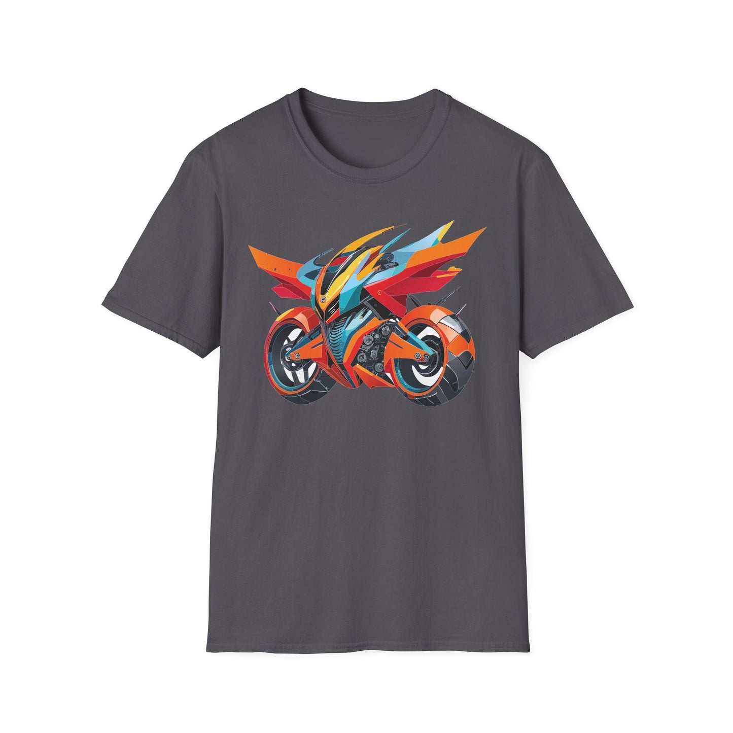Unisex Bike T Shirt With Motorcycle Art Design Graphic Tee Softstyle 64000 Cotton