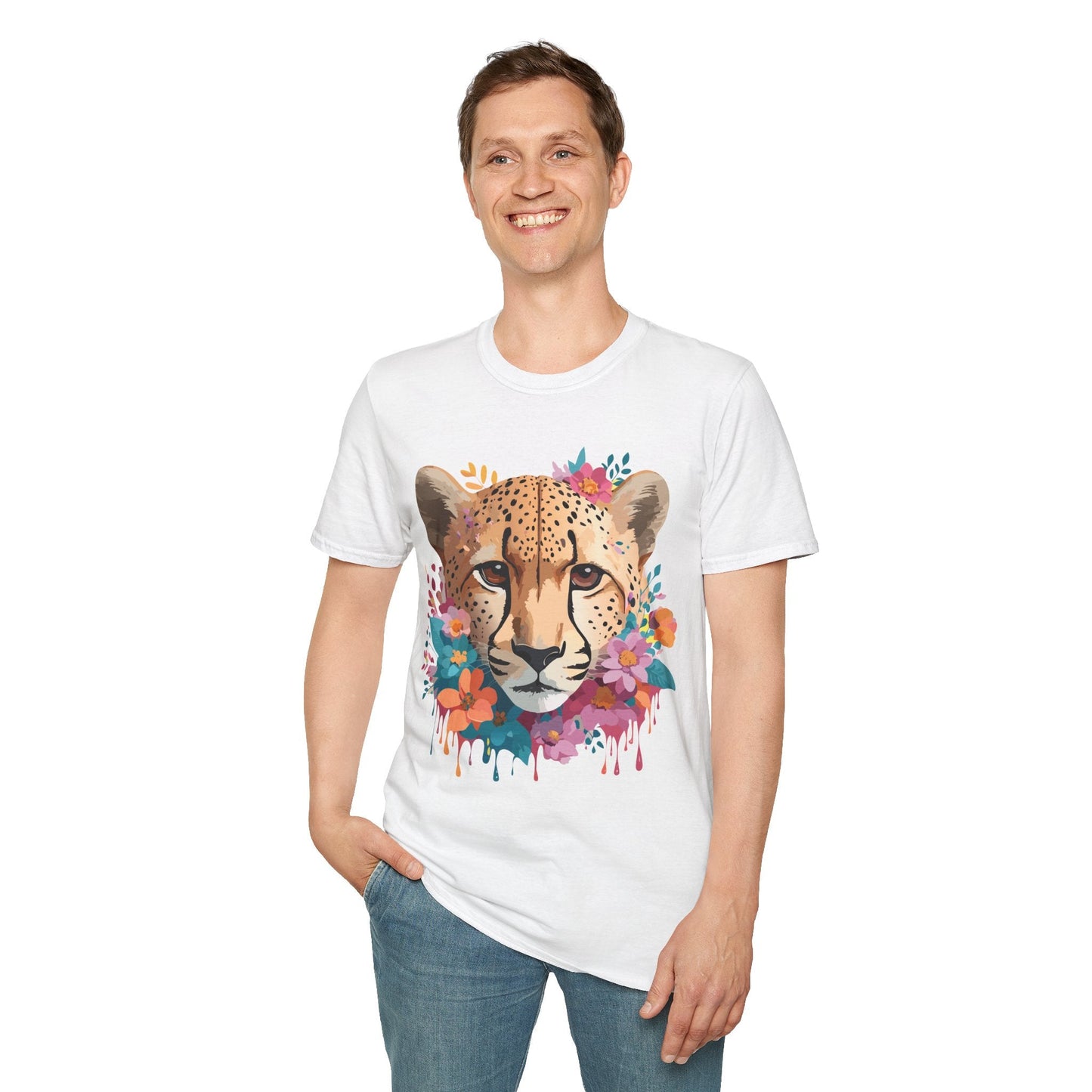 Cheetah Print Unisex Softstyle Tee Gildan 64000 Cotton Short Sleeve Shirt
