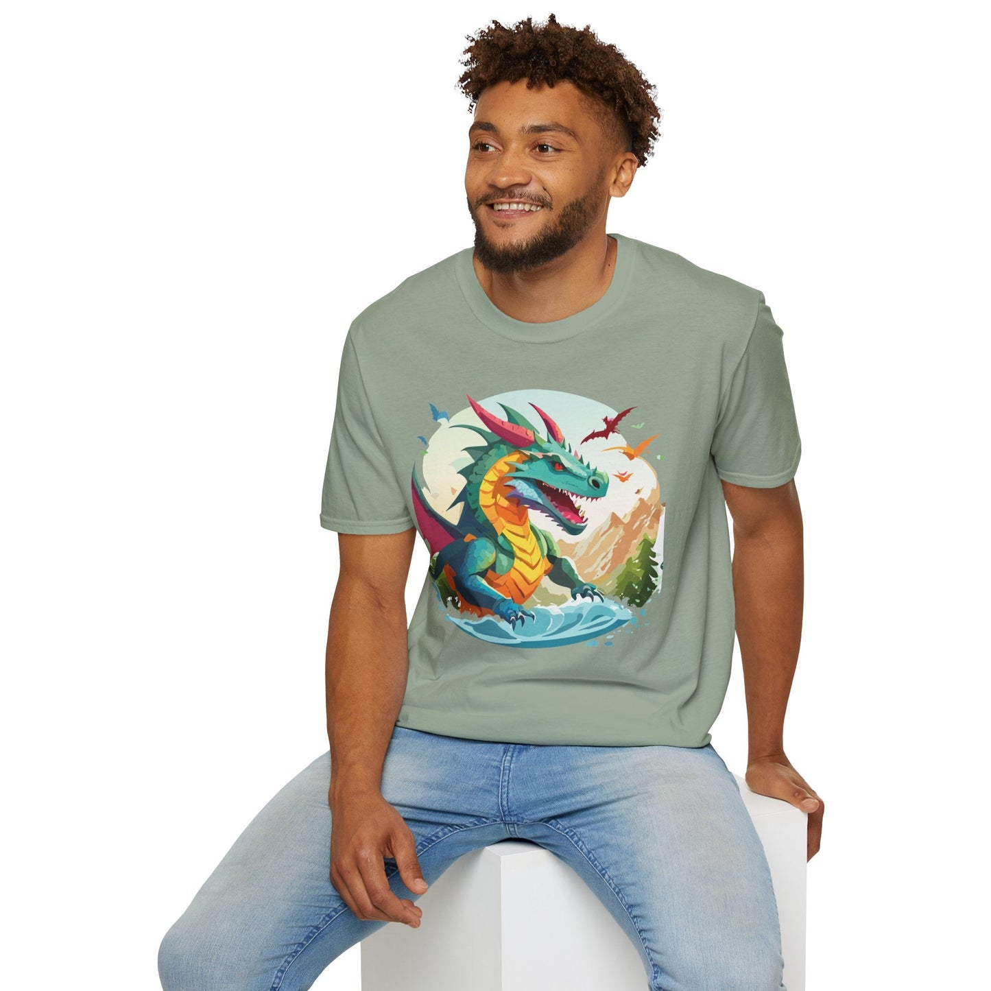 Dragon T Shirt Unisex Animal Tee Softstyle 64000 Premium 100 Percent Ring Spun Cotton