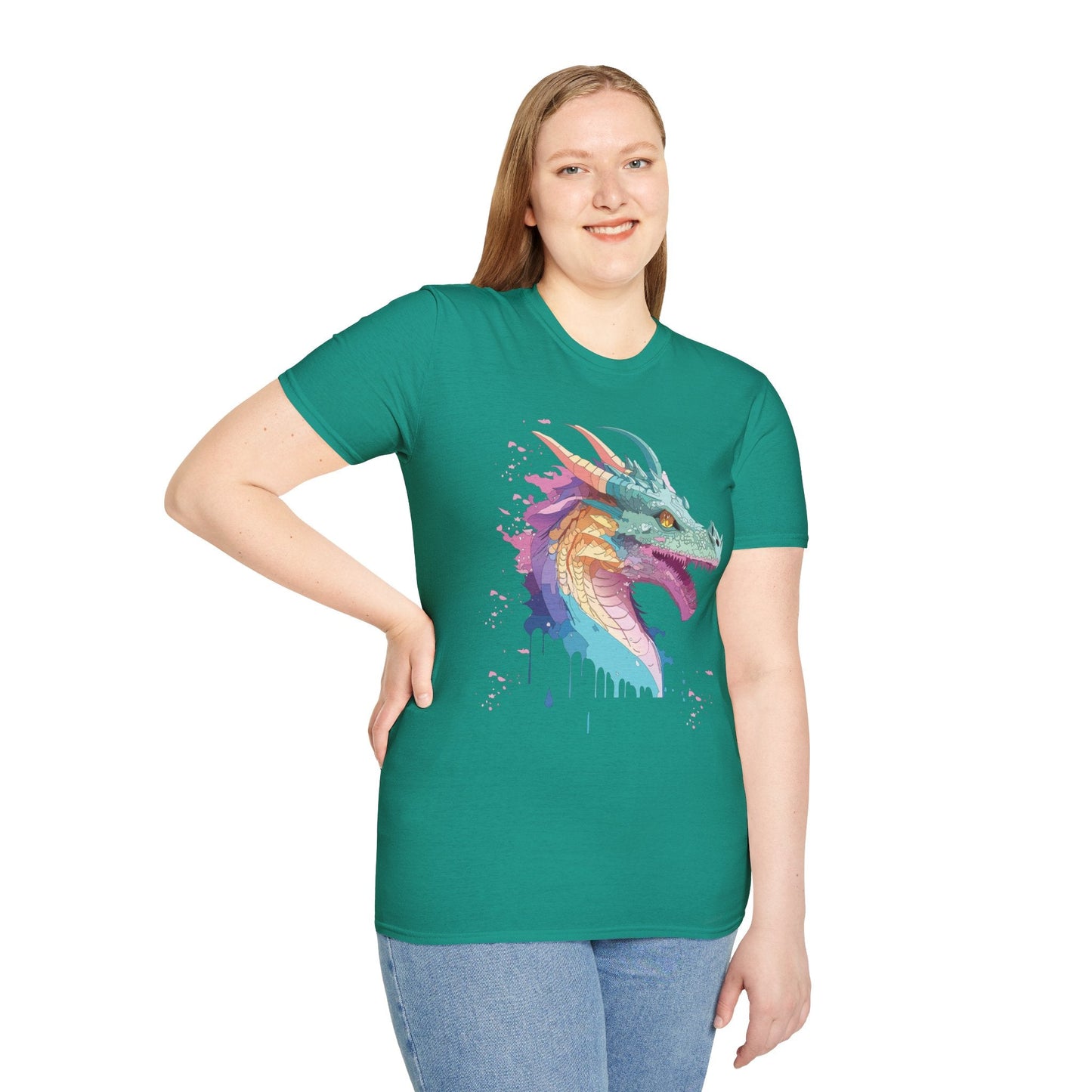 Dragon Graphic T Shirt Unisex Animal Shirt Cotton Softstyle Tee For Everyday Comfort