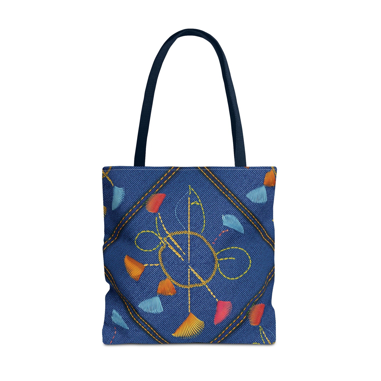 Diwali Graphic Denim Fabric Imitation Print Unisex Canvas Bag Poly Spun 3 Sizes Tote Bag 205-10