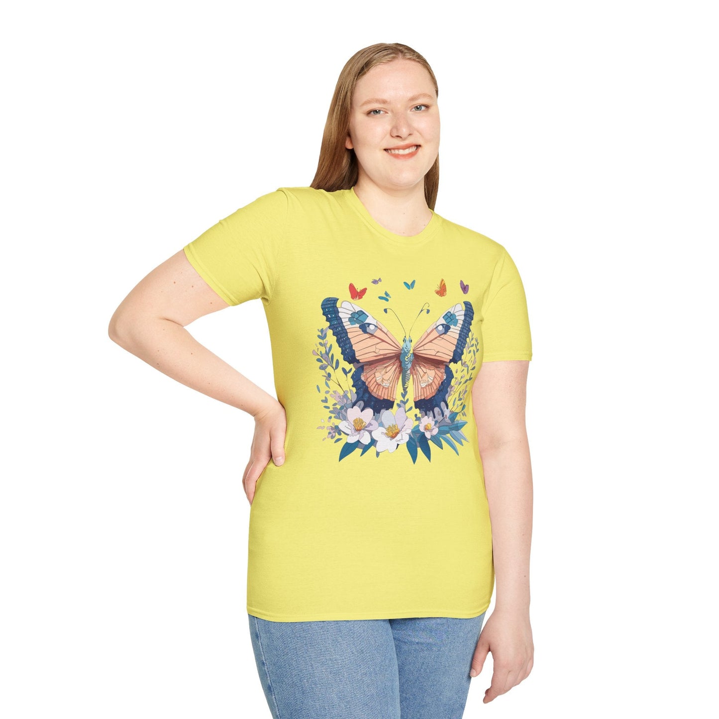 Unisex Butterfly Shirt Monarch Design Gildan Softstyle 64000 Short Sleeve Tee For Men And Women