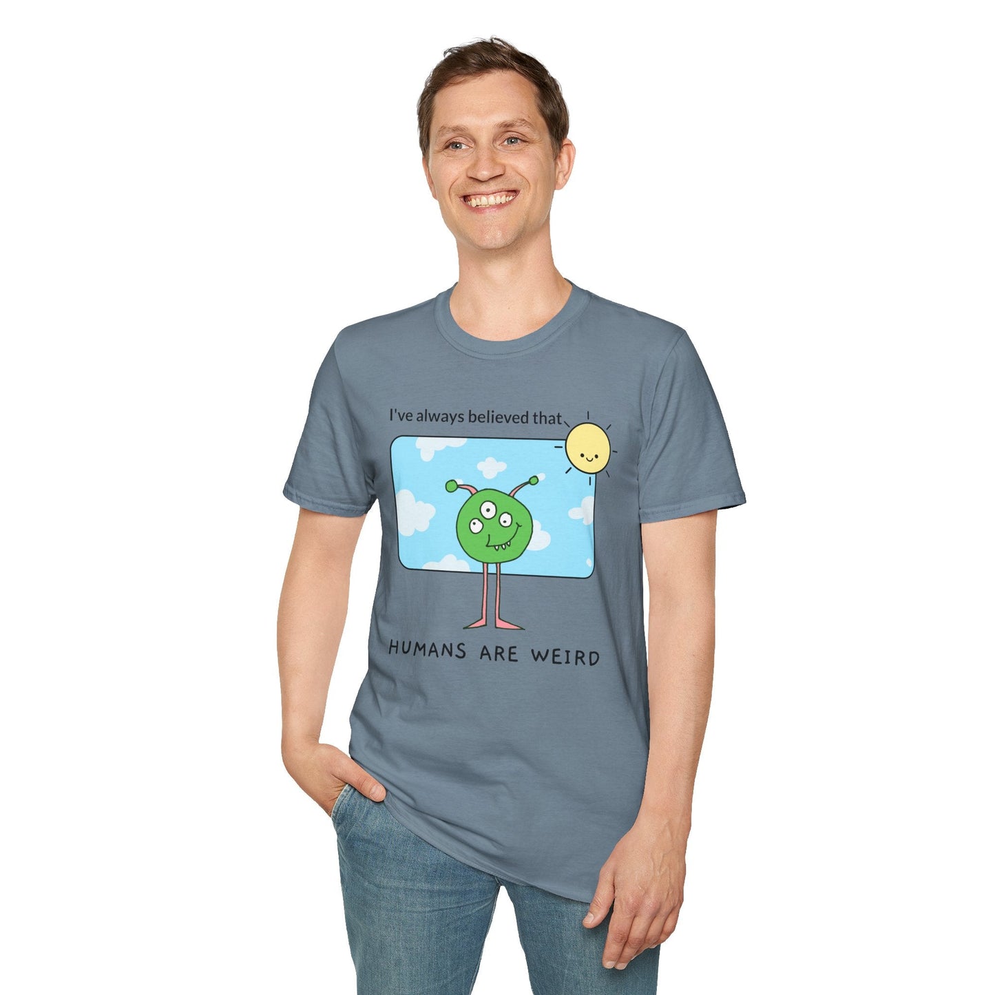 Alien Cartoon Humans Are Weird TShirt