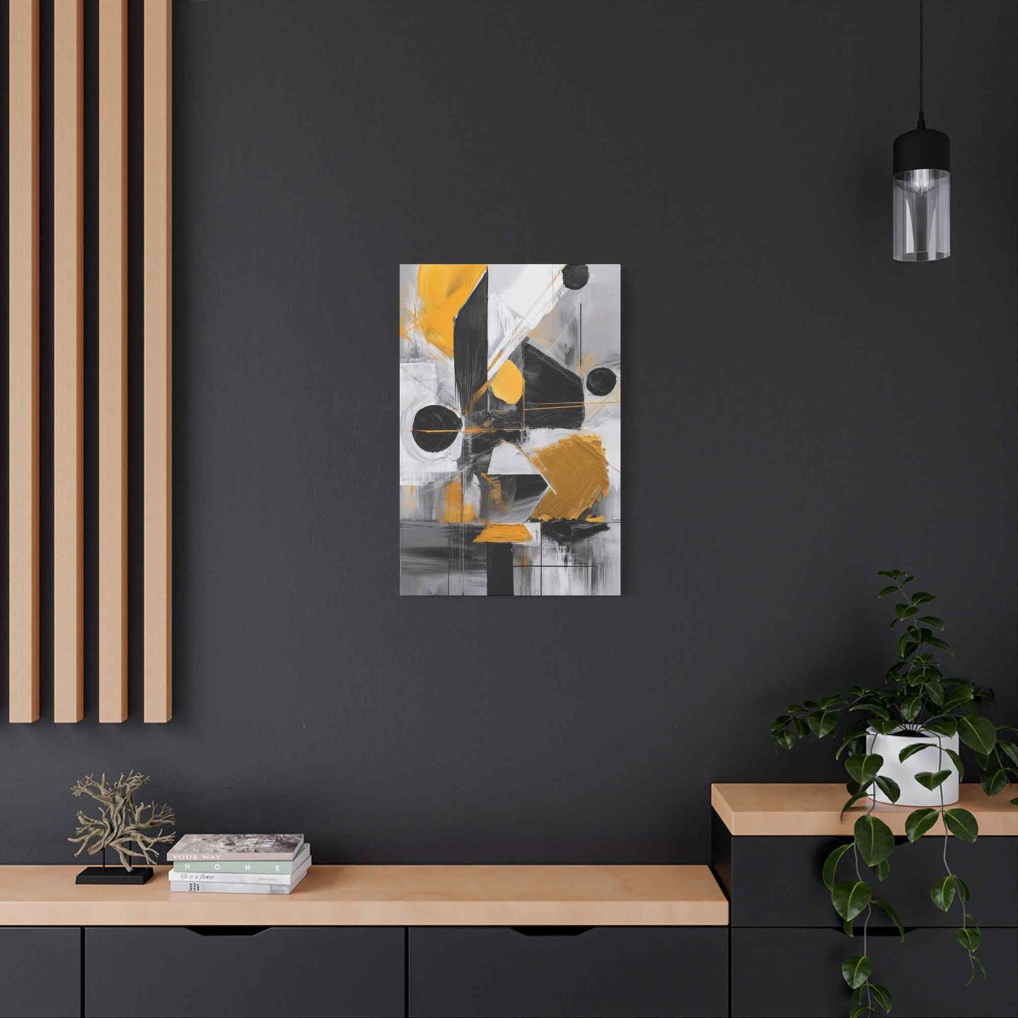 Black Abstract Painting Print Canvas 20x24,20x30,24x30, 24x32,24x36,30x40, 32x48,36x48,40x60 Pine-Wood Inner Frame ABS-20