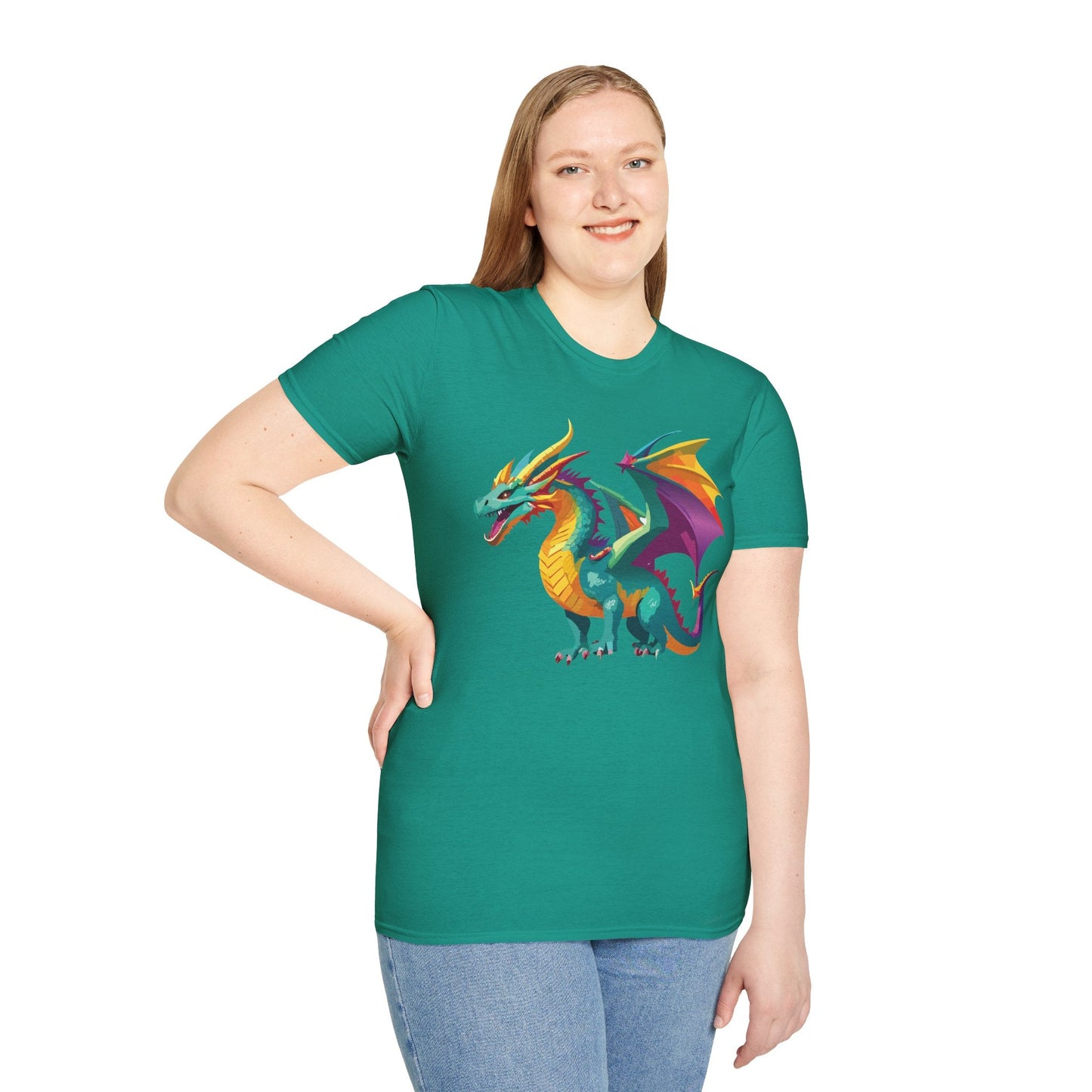 Dragon Graphic Unisex Cotton Softstyle Art Design Tee With Animals 10