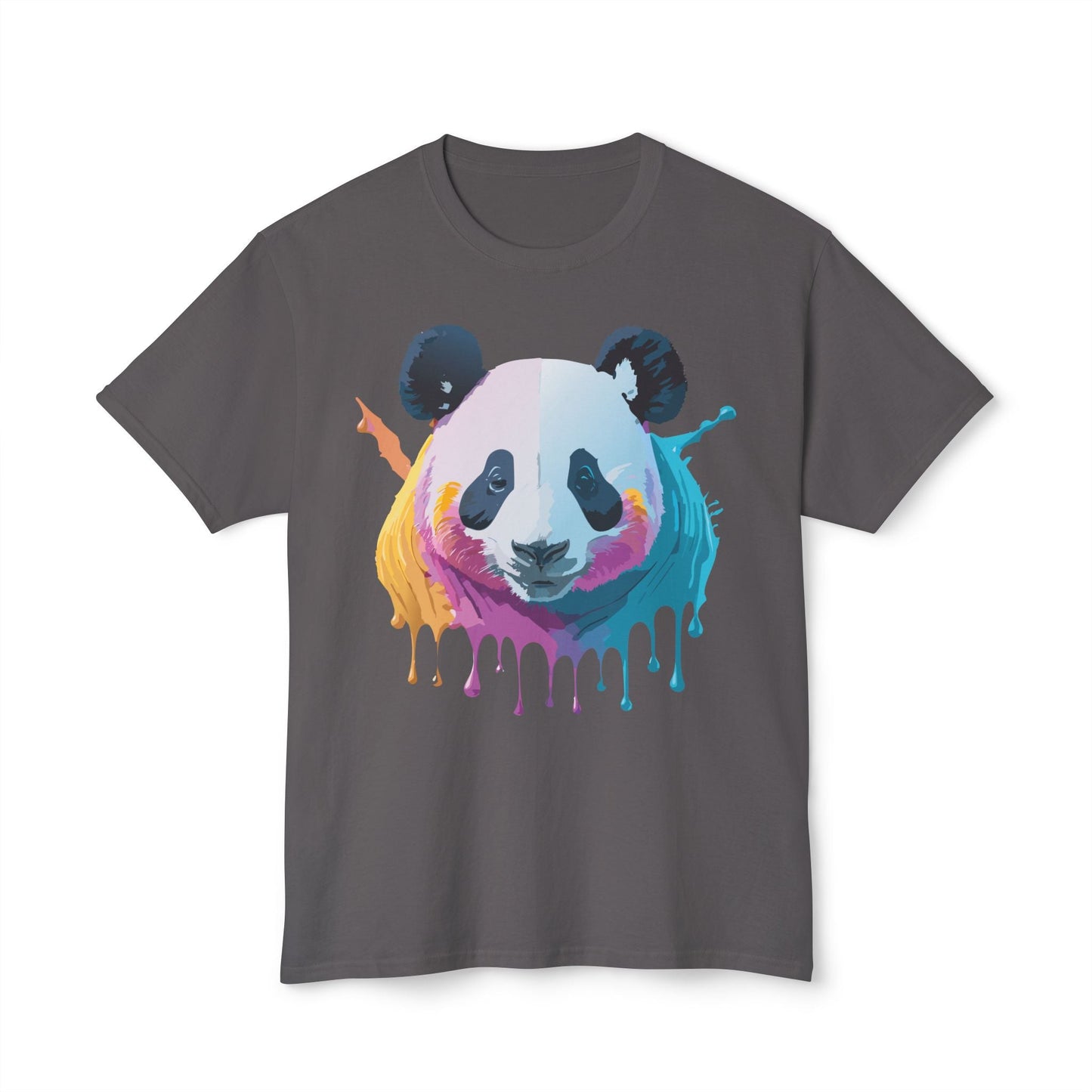 Unisex Panda Art Tee With Floral Print Premium Vintage Style HD Cotton Shirt Comfortable