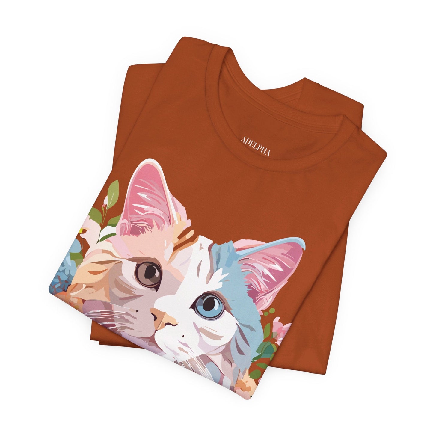 Cat Graphic Tee Unisex Short Sleeve Shirt Featuring Vintage Adelpha Artwork