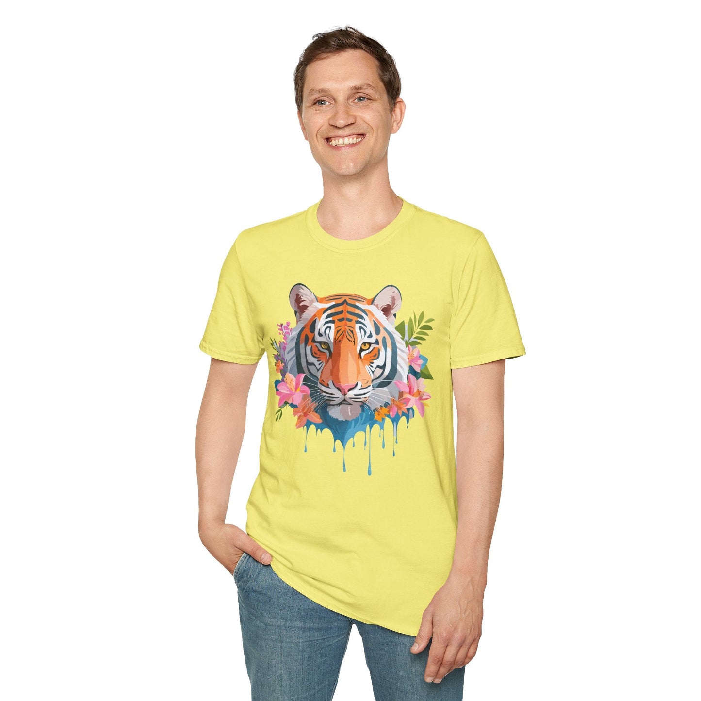 Tiger Shirt Unisex Animal Tee Gildan Softstyle 64000 Cotton Tee