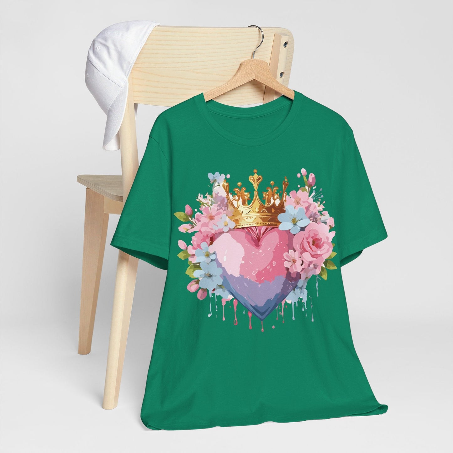 Valentine Day Graphic Unisex 100 Cotton Vintage Artwork with Love and Flower Design Tee 18