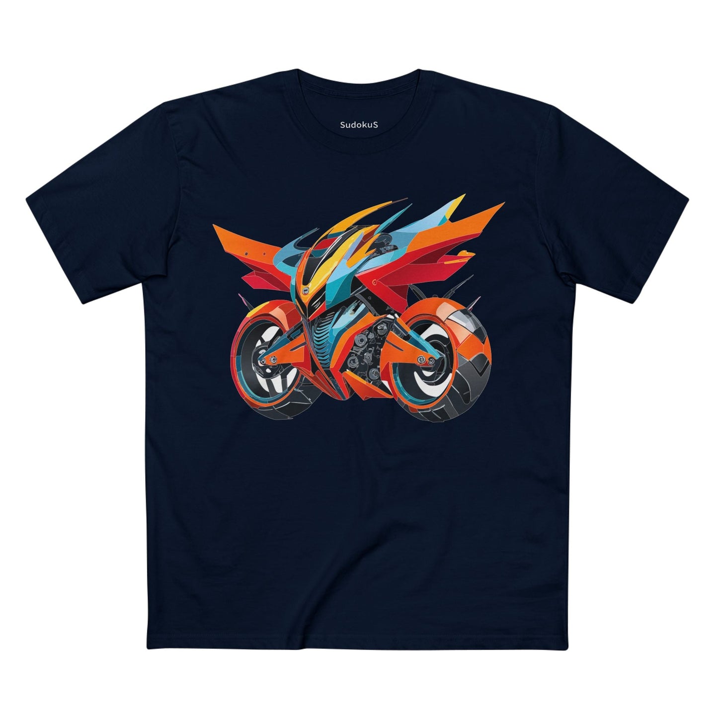 Moto Bike Graphic Unisex 100 Cotton Staple Tee 1