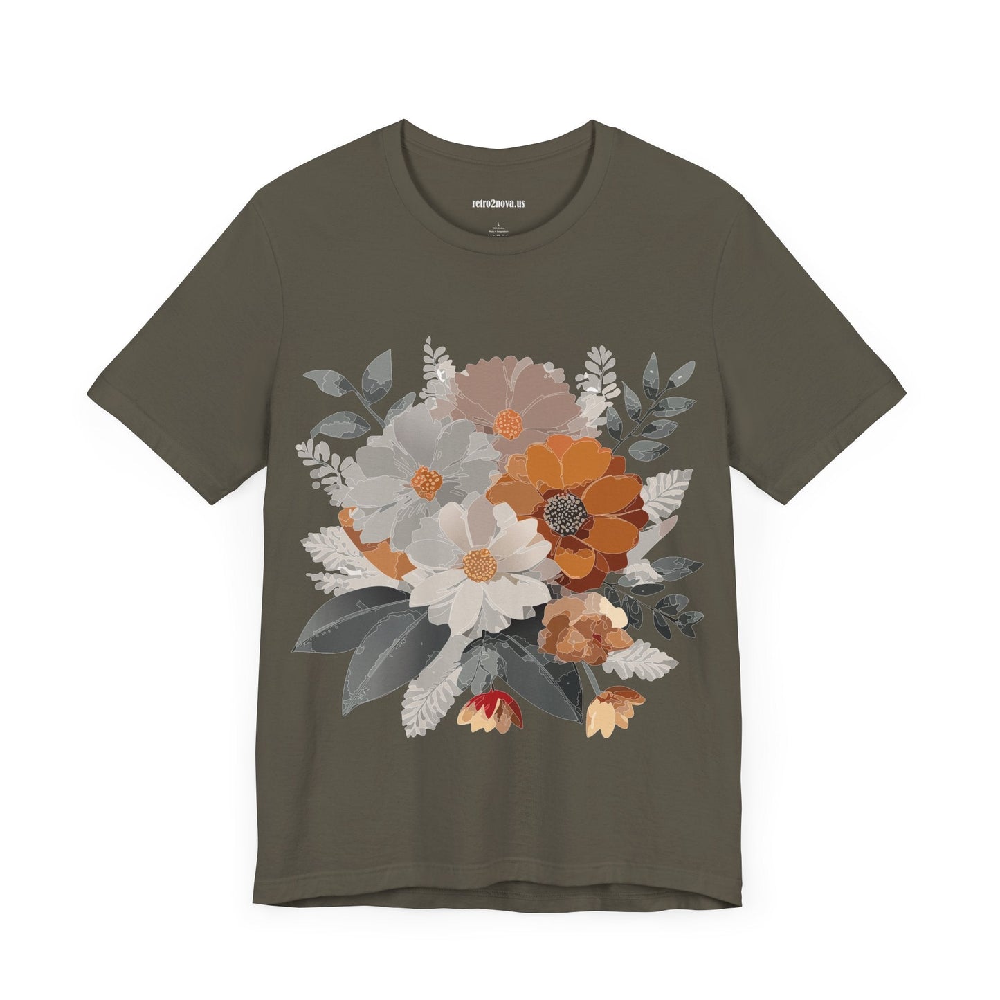 Flowers Shirt Floral Shirt Unisex Tee Lightweight Jersey Short Sleeve Floral Print Free Shipping