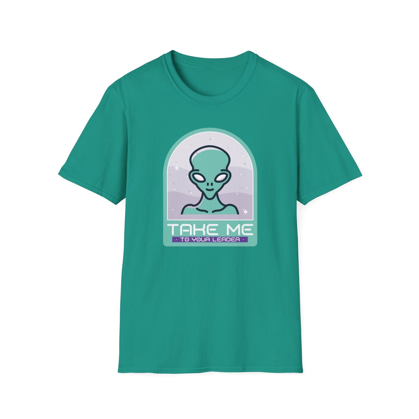 Alien Graphic TShirt  Take Me to Your Leader Retro Space Tee