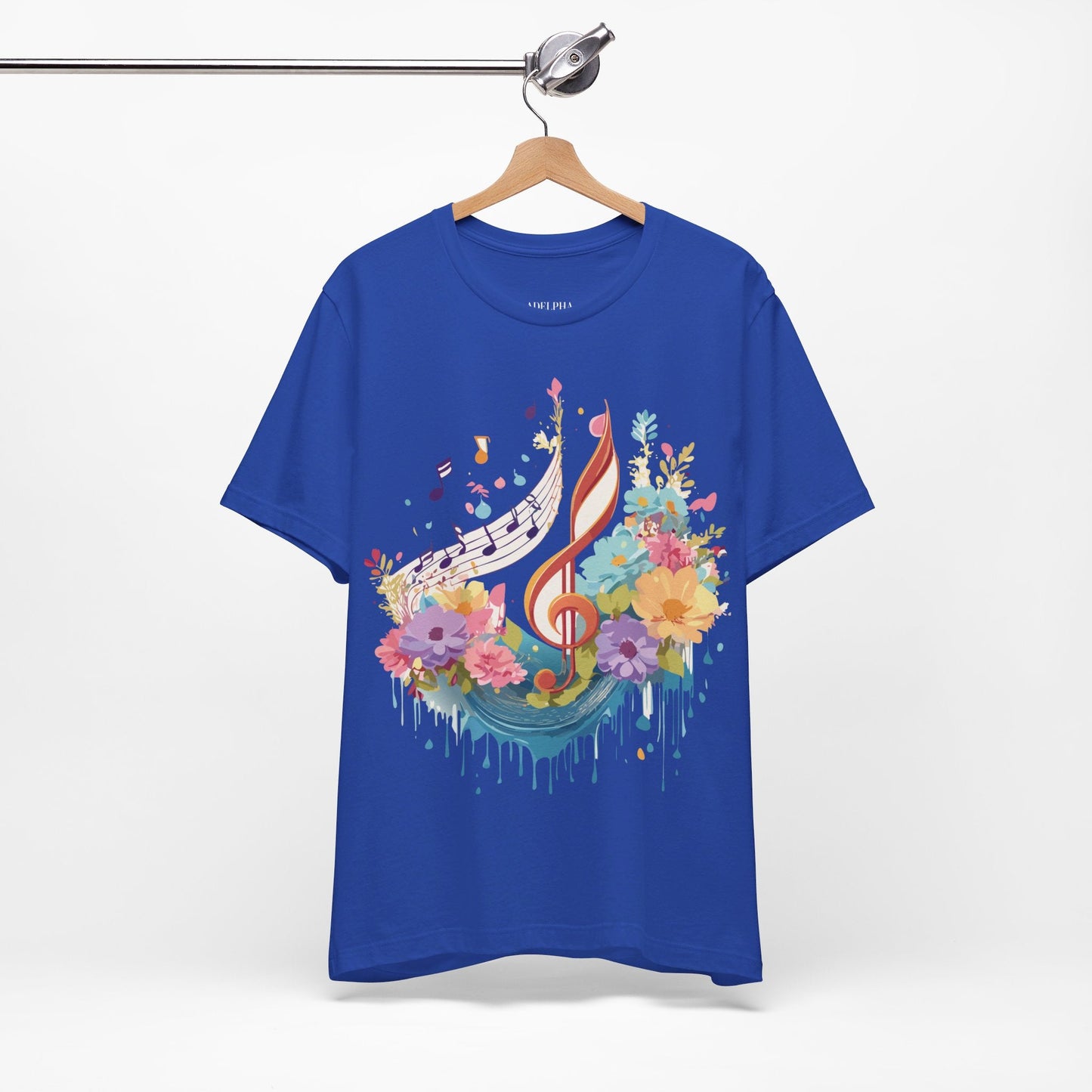 Music Graphic Unisex 100 Cotton Vintage Art with Musical Elements Tee 106