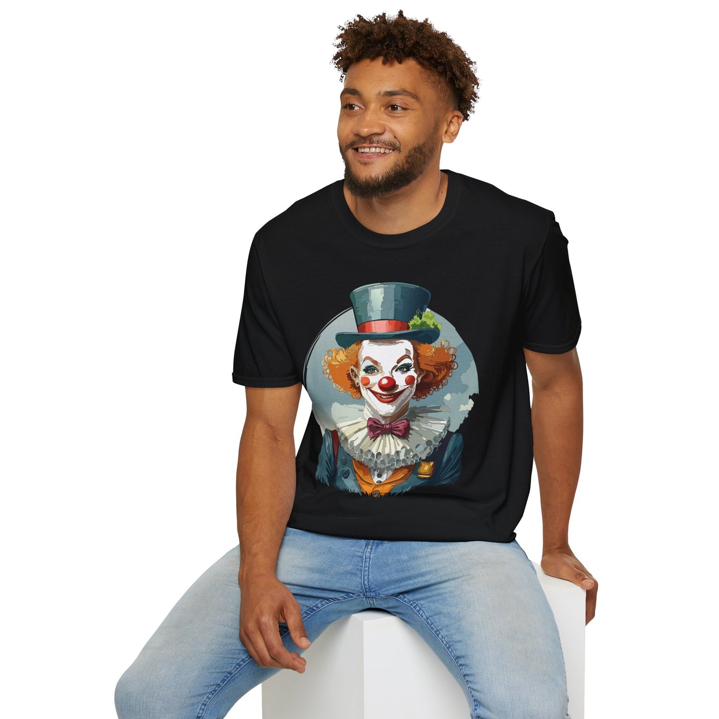 Unisex Clown Shirt Funny Man Circus Design Hundred Percent Ring Spun Cotton Gildan Softstyle Tee