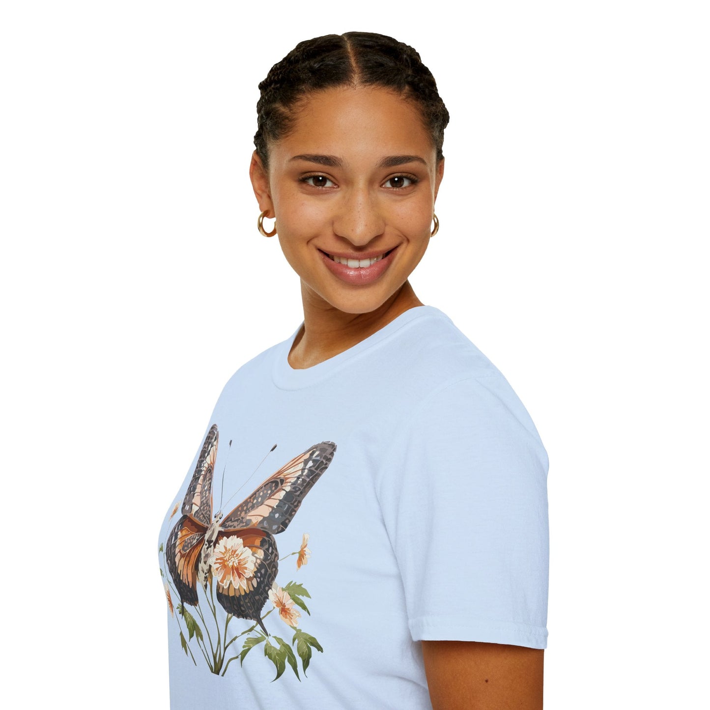 Butterfly T Shirt Unisex Softstyle Gildan 64000 Cotton Tee Monarch Print Comfort