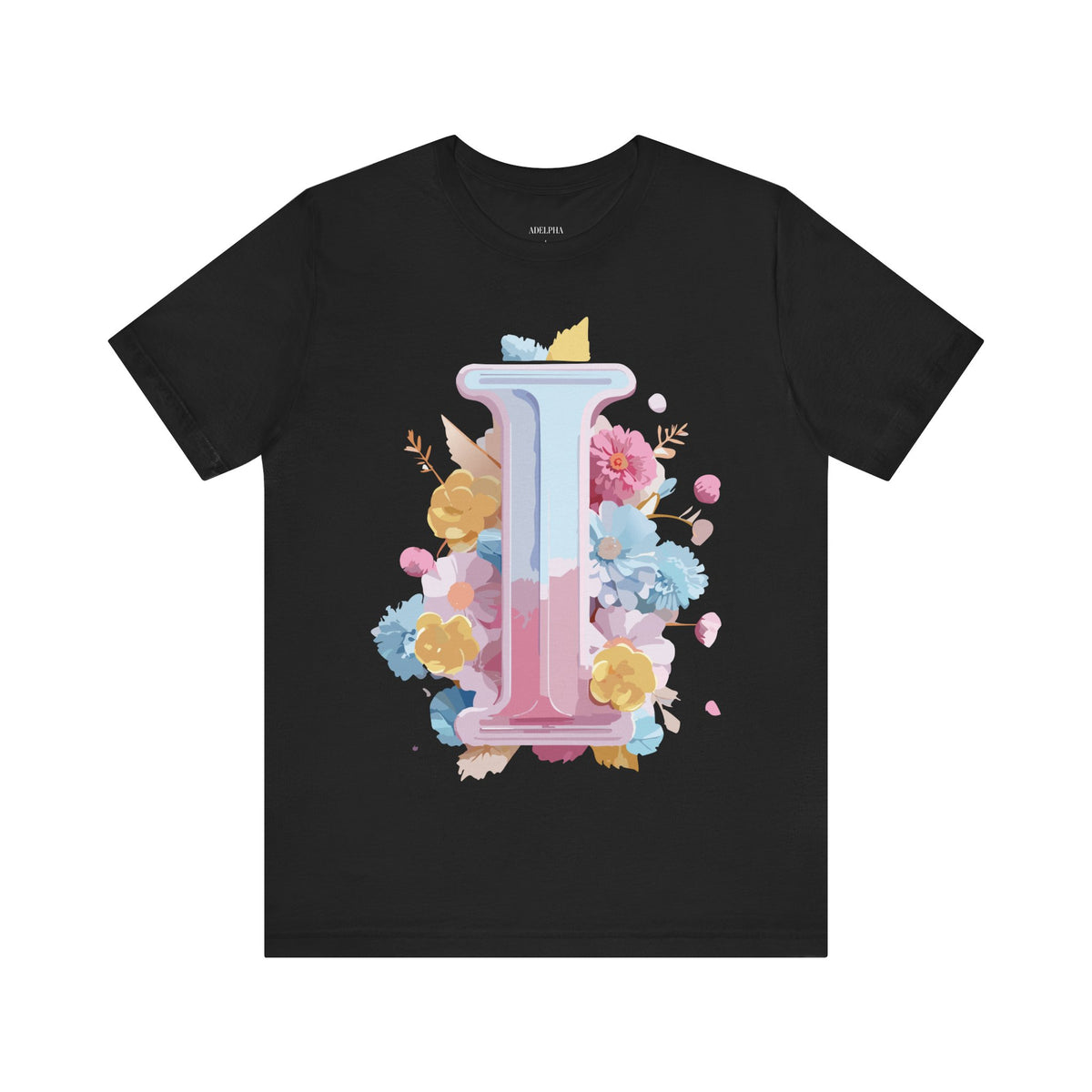 Letter I Graphic Unisex Cotton Bella+Canvas Tee with Art Letter Design