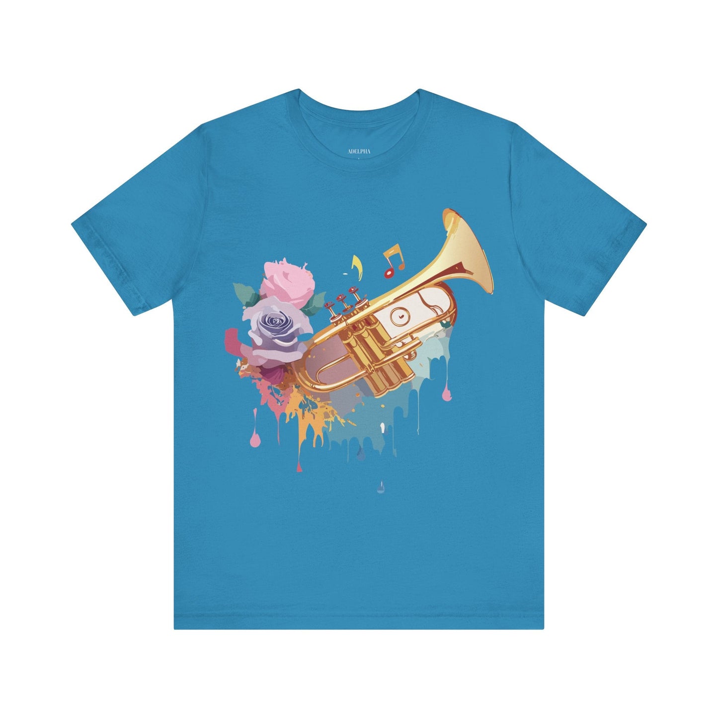 Music Graphic Unisex 100 Cotton Vintage Art with Musical Elements Tee 130