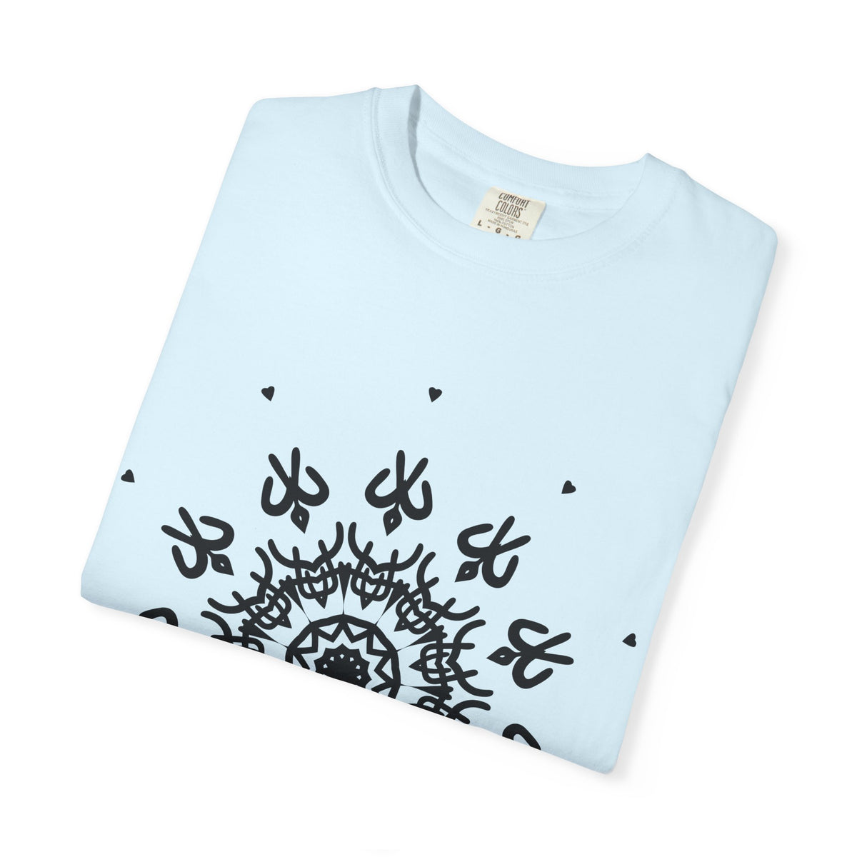 Unisex Garment Dyed Cotton T-Shirt with Mandala Graphic Design