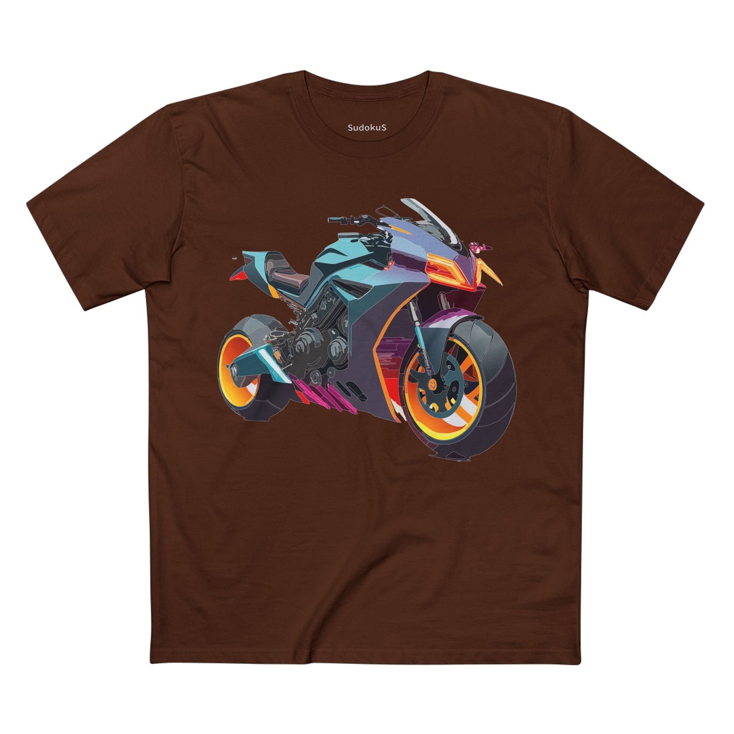 Moto Bike Graphic Unisex 100 Cotton Staple Tee 16