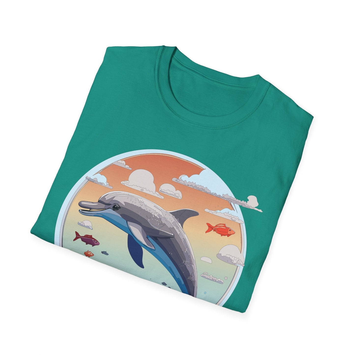 Dolphin Shirt Unisex Gildan Softstyle Cotton Tee For Men Women Dolphin Fish Animal Shirt