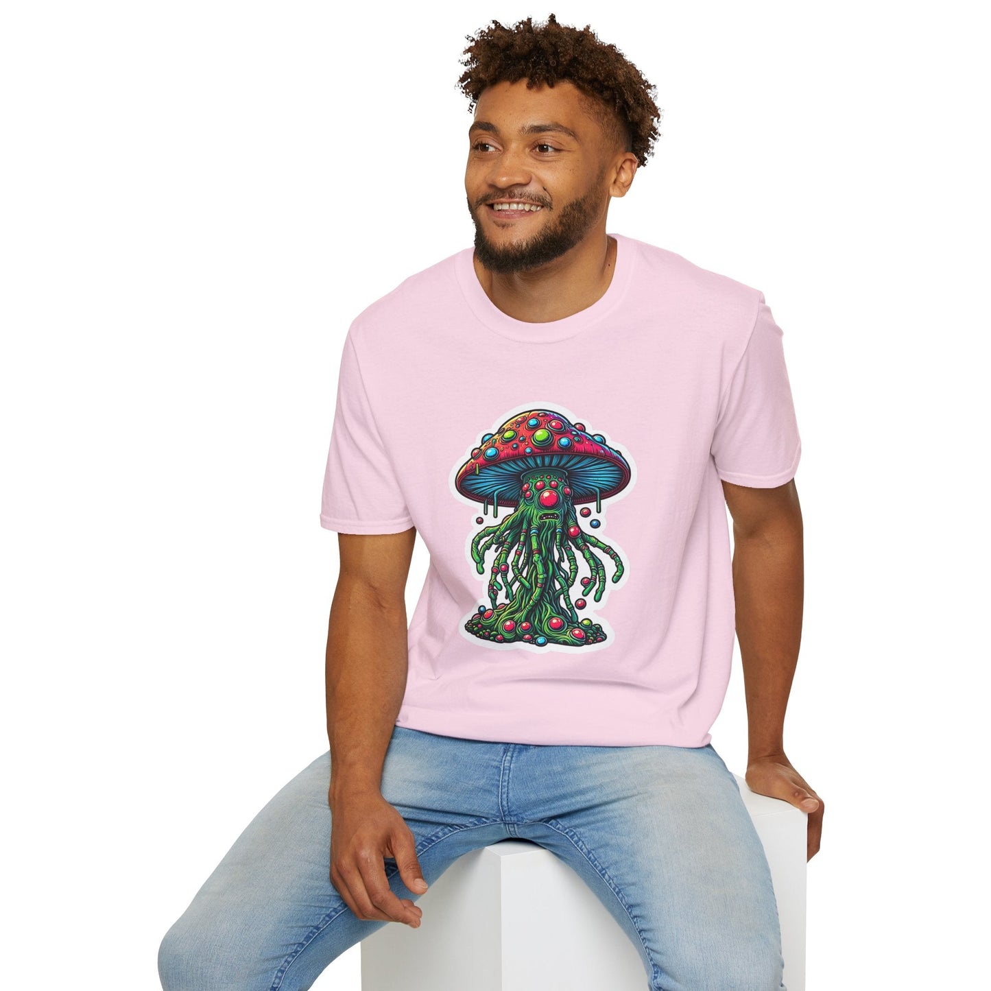 Mashroom Tee Shirt Unisex Funny Mashroom Shirt With Fungus Art Design Gildan Softstyle 64000