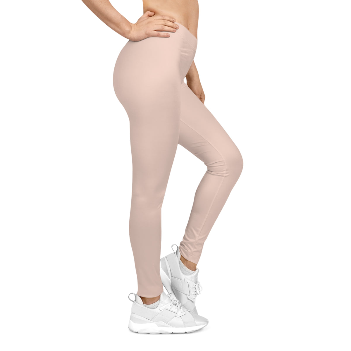 Egg Shell Tan Color Women's Poly-Span Casual Leggings XS-2XL